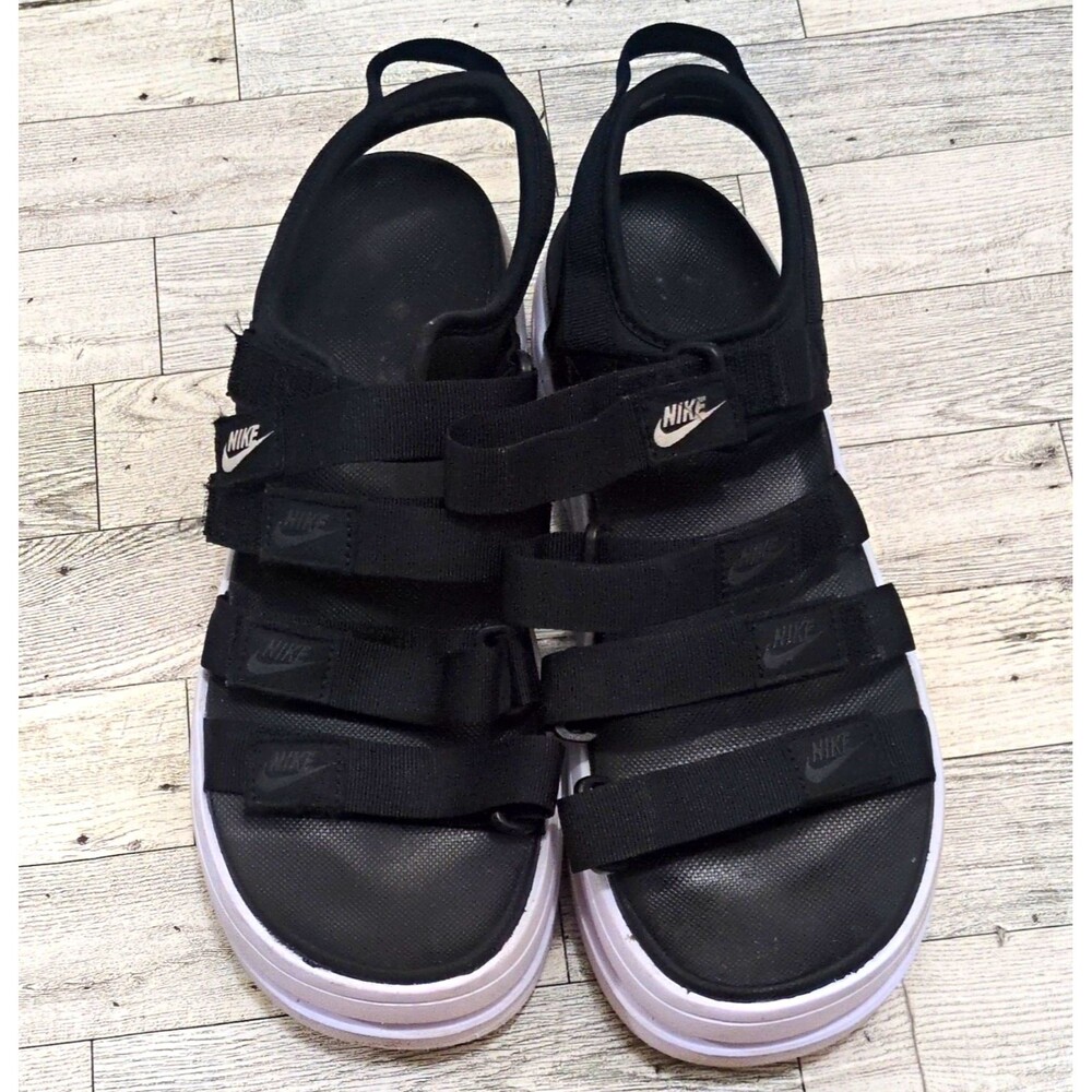 Nike Women's Black Slide Sandals Hook & Loop Adjustable Strap US 10 DH0224-001